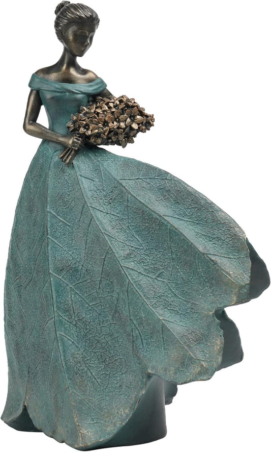 Guichifun Fairy Statue Collection Home Decoration - Leaf Angel Girls Resin Home Garden Patio Decor Memorial Gift for Mom Outside or Inside Outdoor Yard Decorations Figurines 7.5 x 4.5 x 11.5 Inch