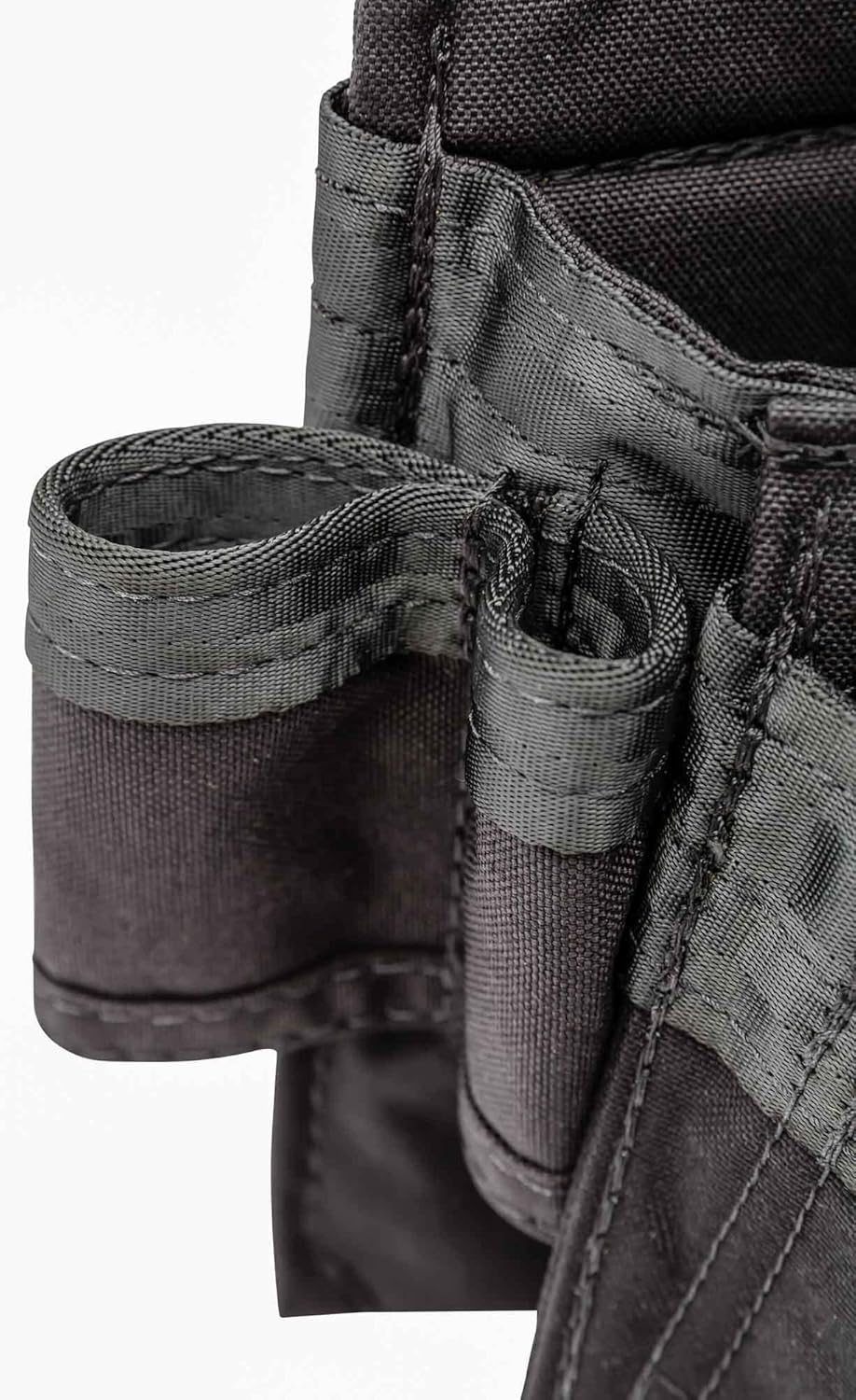 The Diamondback Miter Tool Pouch - Clip-On Tool Belt Pouch with 3 Pockets, 7 Slots, & 3 Loops- Lightweight Belt - Durable Tool Pouch with Belt Clip 15.25"x10.25", 1 lb (Black)