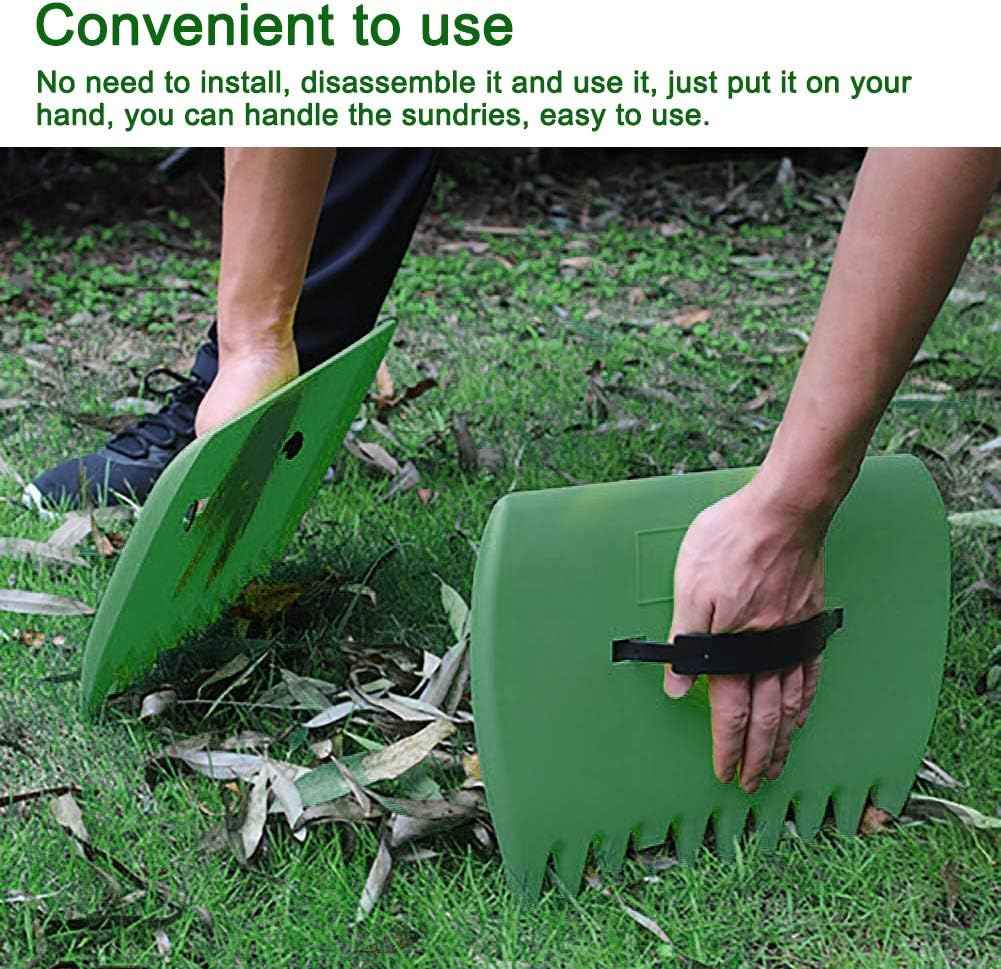 Bibabala Garden and Yard Leaf Scoops Hand Rakes, Large Sized Hand Rakes, Lightweight Plastic Leaf Scoop, for Leaves, Lawn Debris and Trash Pick Up(Dark Green)