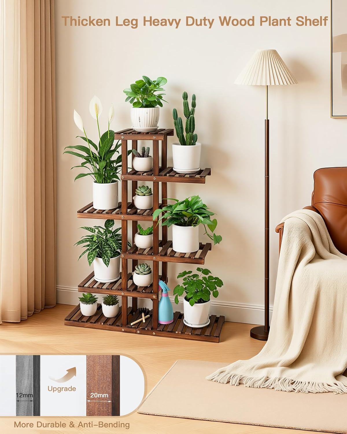 Wood Plant Stand Shelf 6 Tier