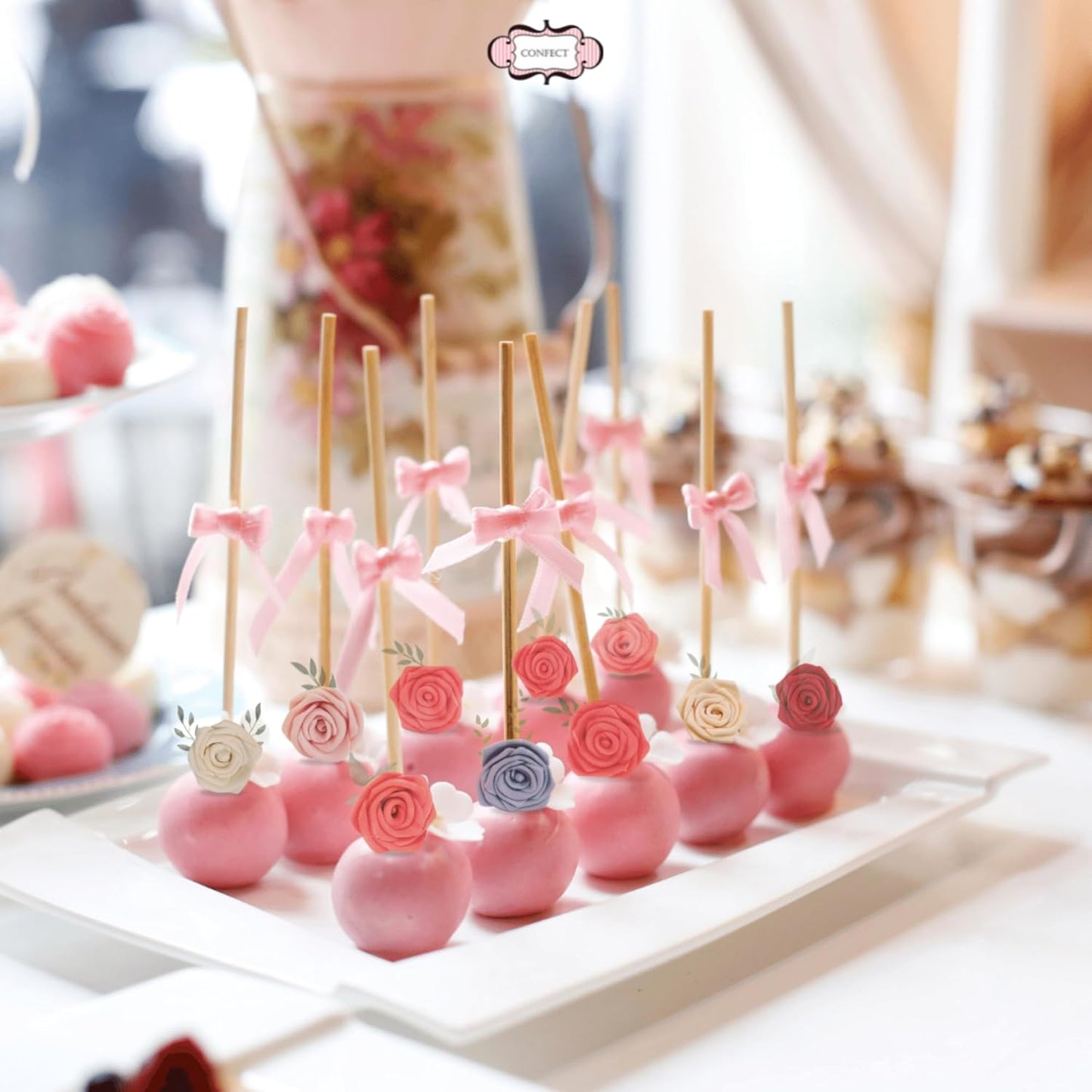 Confect Metallic Edible Rose Topper – Gold Roses for Cake, Cupcake & Doughnut Decoration – Pack of 12 Edible Floral Toppers- Vegan, Gluten-Free, Nut-Free, Soy-Free, Dairy-Free, Palm Oil-Free