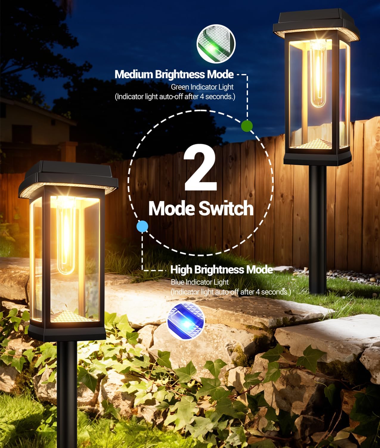 Solar Pathway Lights Outdoor, 8 Pack Upgraded Solar Garden Lights solar powered, solar lights outdoor waterproof IP65, 15 Hours Outdoor Solar Lights for Yard Patio Landscape Walkway Driveway Decor