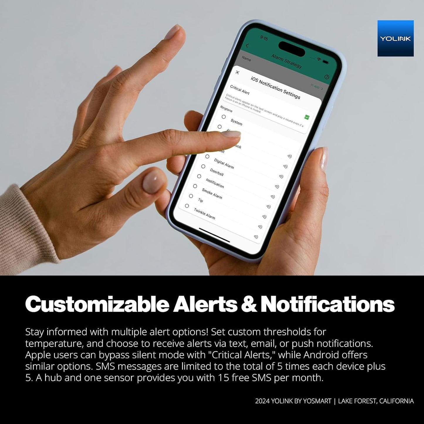 YoLink Smart Freezer Thermometer, LoRa Wireless Fridge Temperature Sensor 3-Pack, Ideal for Refrigerator, Freezer, Greenhouse, Pet Cage, App & SMS Alerts, 5-Year Battery, Hub Requied