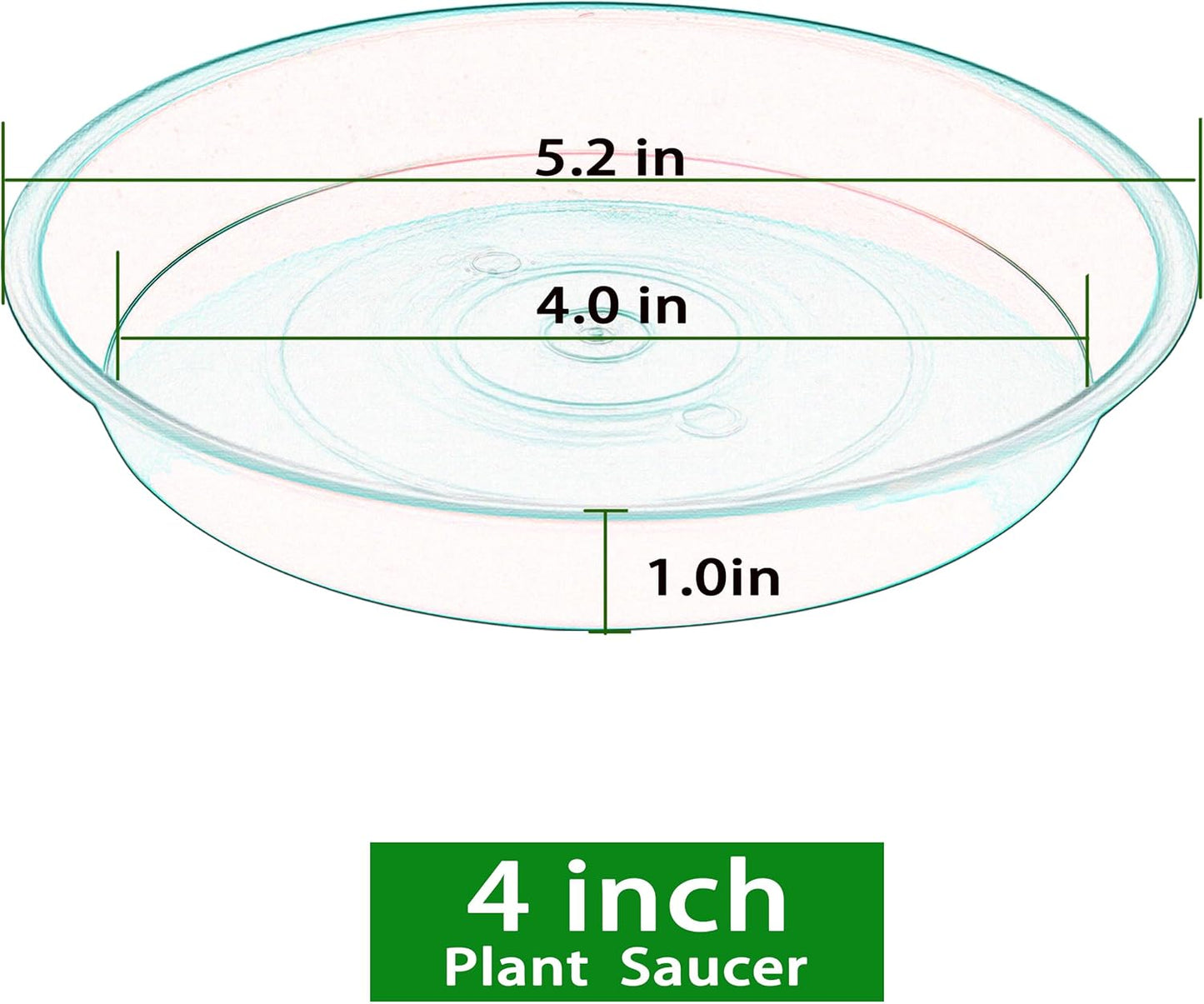 6 Pack Plastic Plant Saucer Planter Water Drip Tray, 4 5 6 7 8 9 10 11 12 inch, Heavy Sturdy Tray for Indoors Outdoor Plants, Flower Pot Saucers for Pots Base (4", Blue)
