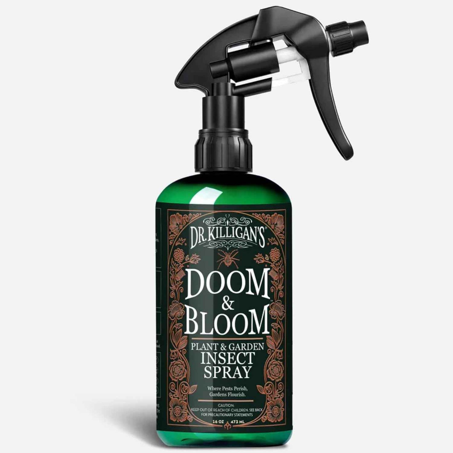 Dr. Killigan’s Doom & Bloom House Plant Pest Spray - for Outdoor & Indoor Gardening, Kills Aphids, Spider Mites & Thrips on Contact, with Adjustable Trigger Sprayer (16 oz)