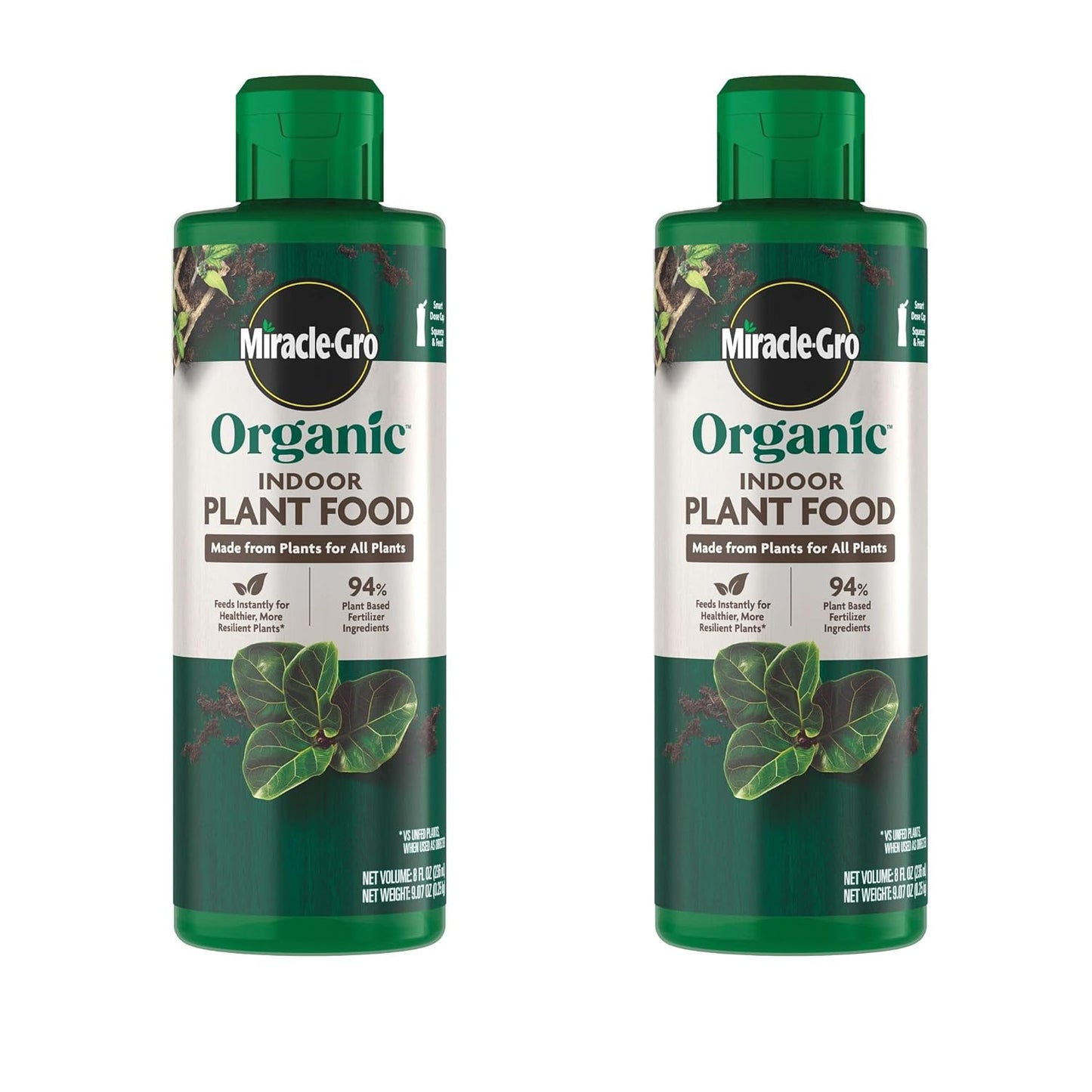 Miracle-Gro Organic Indoor Plant Food, Liquid Plant Food for Houseplants, Flowers, Vegetables, and Herbs, 1-0.5-1 NPK, 8 fl. oz., 2-Pack