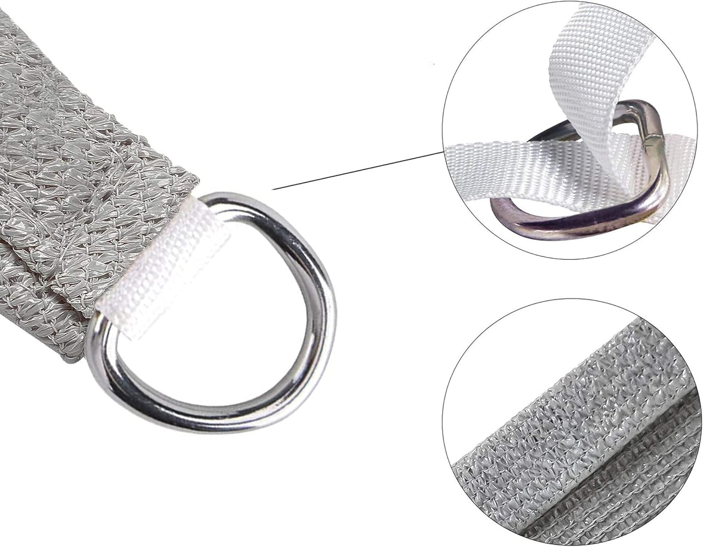 19' x 21' Gray Rectangle Sun Shade Sail SSP1212 Canopy Durable Fabric UV Block Awning,We Make Custom Orders