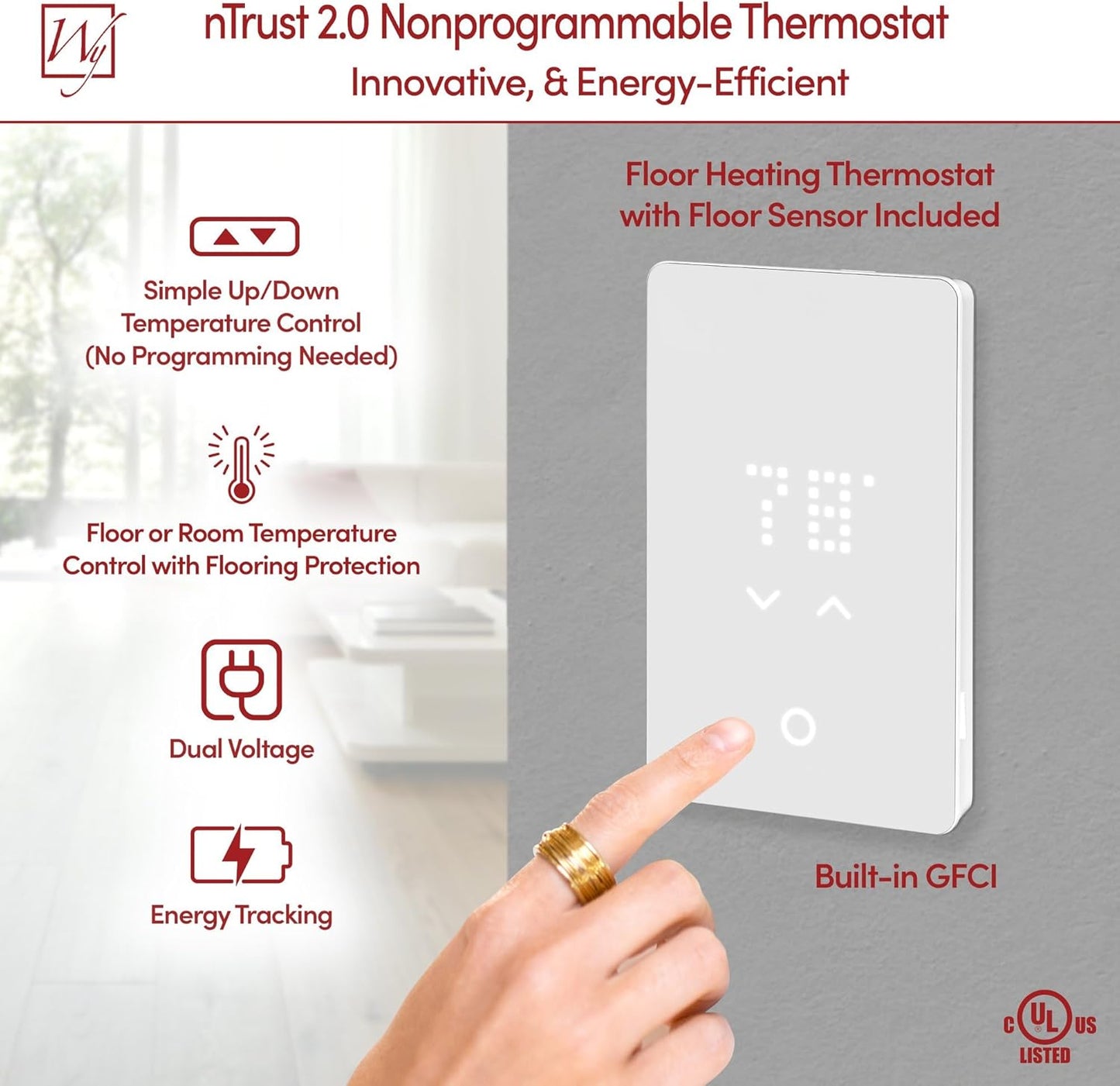 210 Sqft Heated Floor Mat Kit with Radiant Floor Heating System Thermostat UTN5, Two Sensors, Tester, 240V Electric Radiant Floor Heating Mat installs under Bathroom Tile, Vinyl - WarmlyYours TempZone
