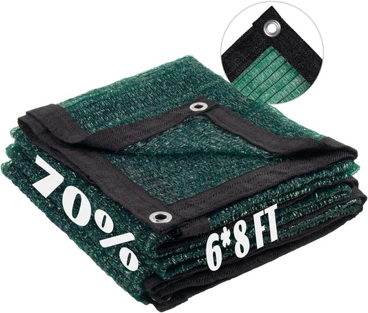 LOVE STORY 6x8FT 70% Green Shade Cloth Sun Shade Net with Grommets Sunblock Net Mesh Tarp for Garden,Plants Cover,Greenhouse and Patio