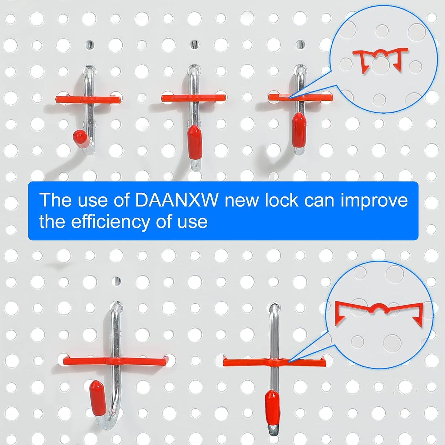 Peg Board, Heavy Duty Steel Organization Panels, Universal 1/8 and 1/4 Peg Board Accessories, Ideal for Garage Tool Storage, Pack of 4(White, 16X12)