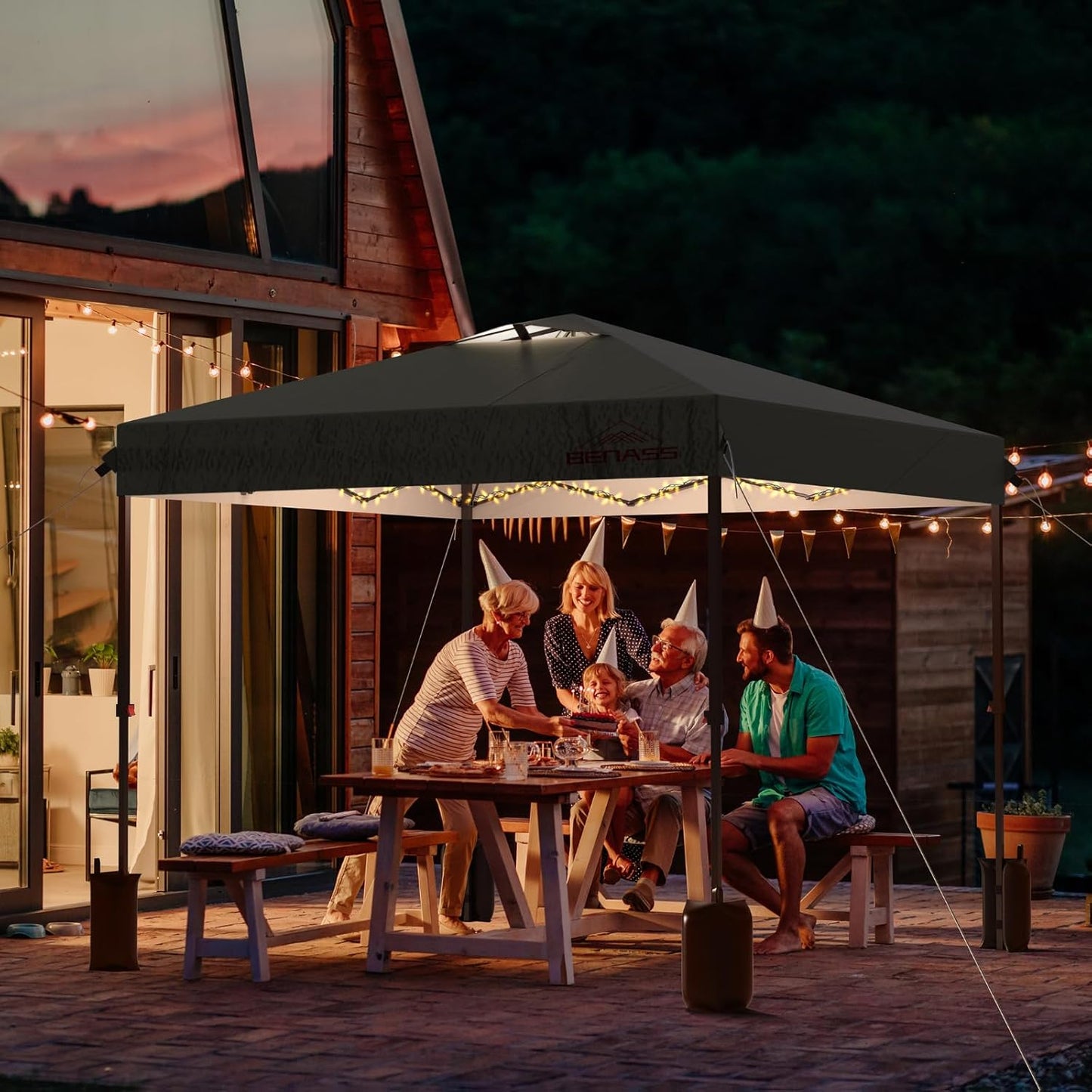 10x10 Pop Up Canopy, Easy Up Canopy Tent, Heavy Duty Tents for Parties, One Person Set Up Event Tent, Grey