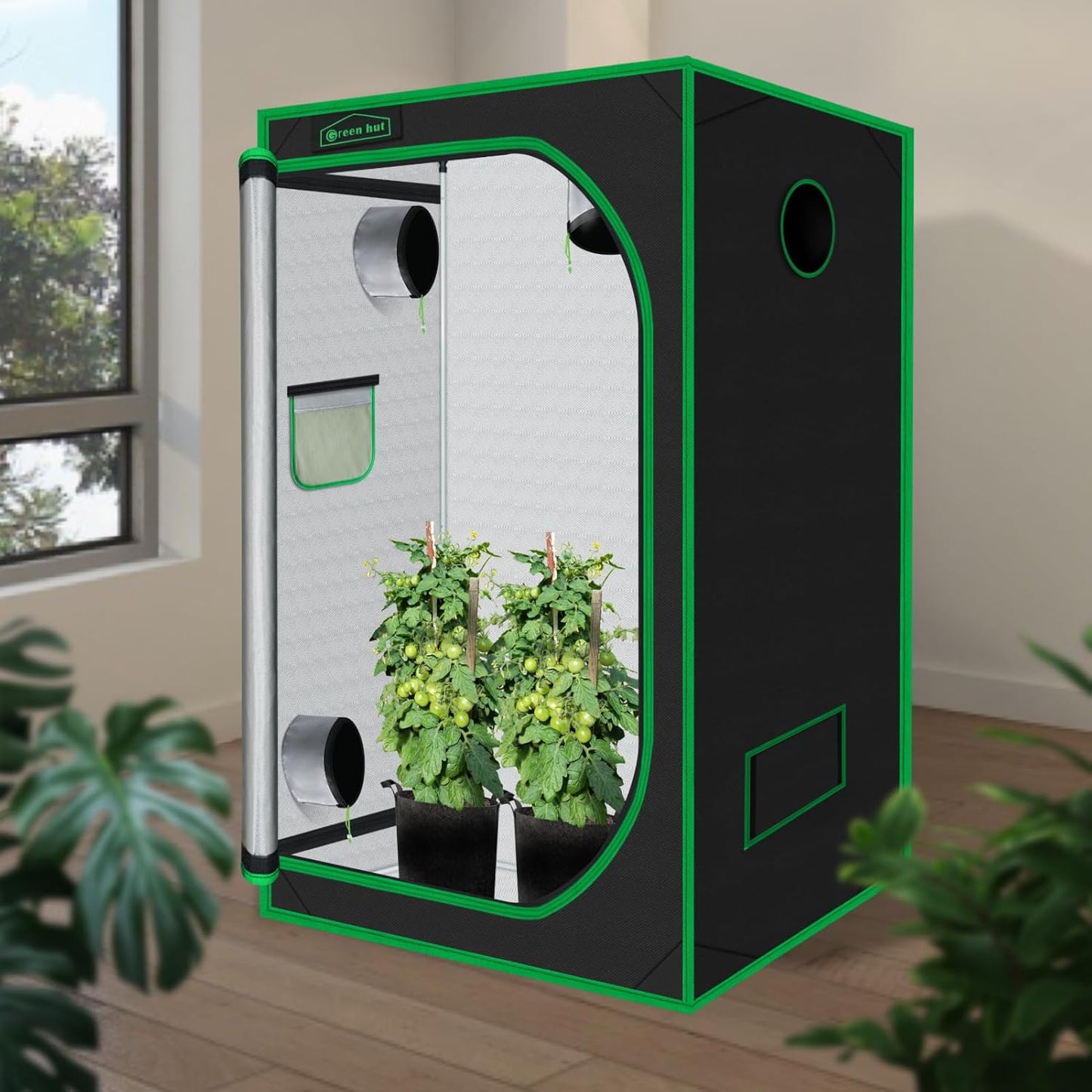 Grow Tent for Plants Indoor 48"x48"x78" Mylar Hydroponic Grow Tents Indoor Grow Room for Plant Fruit Flower Veg with Observation Window & Removable Waterproof Floor Tray