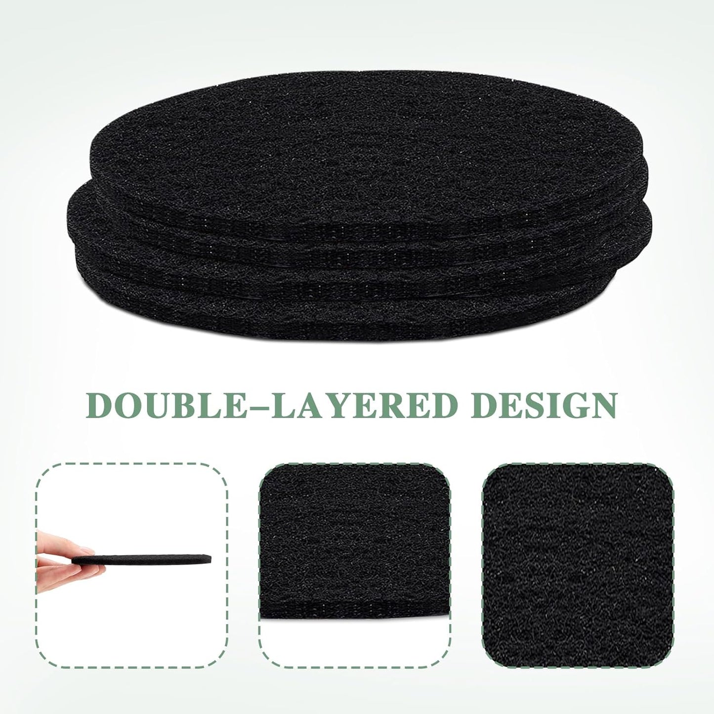 Vipush Charcoal Filters for Kitchen Compost Bin - 12 Pack Activated Carbon Filters for Countertop Bin Pail Replacement, Activated Charcoal Home Bucket Refill Sets