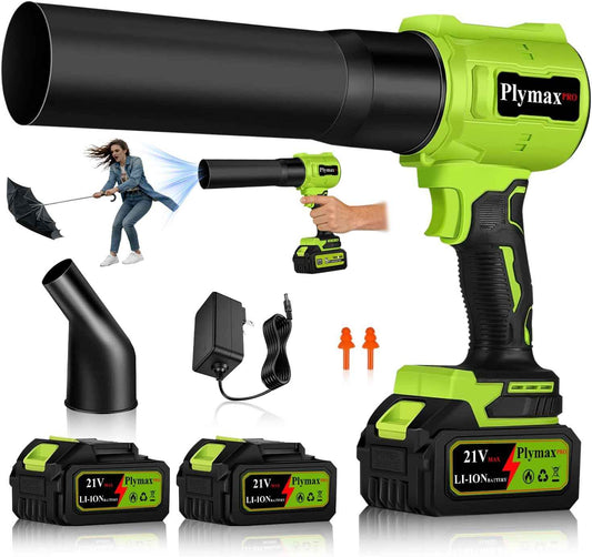 Cordless Leaf Blower, 800,000 RPM Electric Leaf Blower, Handheld Leaf Blower Cordless with 2×4.0Ah Batteries & Charger,Air Blower with 2-Speed Nozzles for Patio,Lawn Care,Dust,Snow & Car Drying