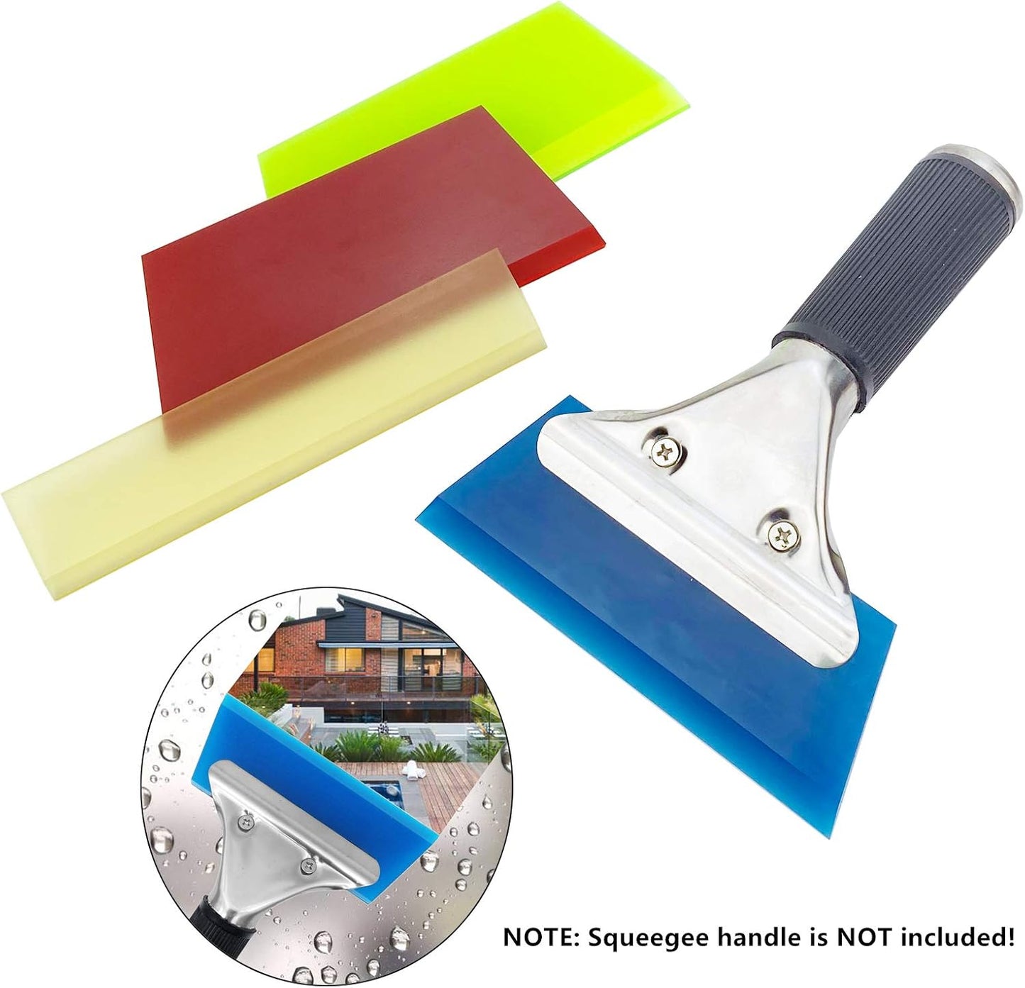 CARTINTS 2pack Squeegee Blade Replacement Mini Squeegee, 5.1x 2 inch, for Cleaning Glass, Shower Door and Car Windows and Screen Printing,Blue