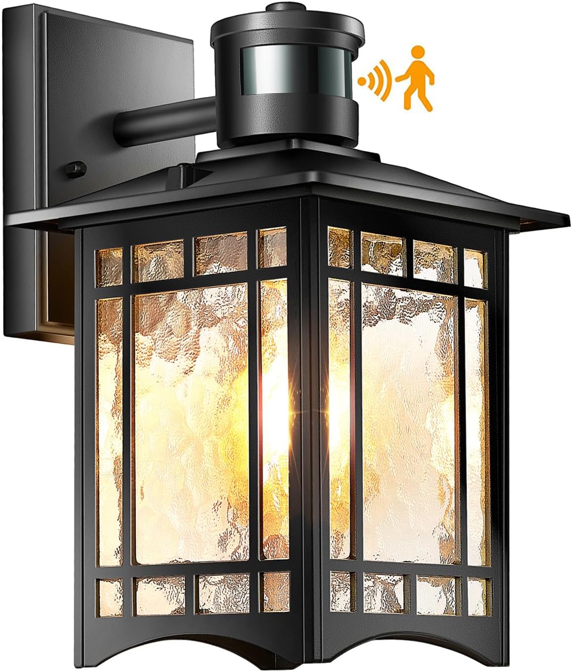 Motion Sensor Outdoor Lights, Dusk to Dawn Light Fixture, Black Wall Sconce Lighting, Front Porch Light, Exterior Lights for House Patio, Outside Door Wall Mount Anti-Rust Lantern