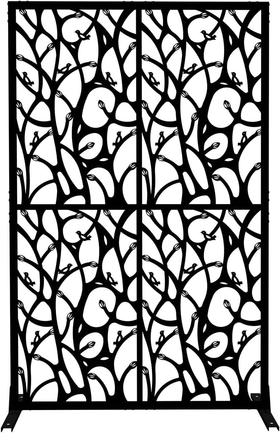 Metal Privacy Screen Outdoor 72" H x 45.3" W, Freestanding Decorative Panel, Privacy Fence for Patio Balcony Garden