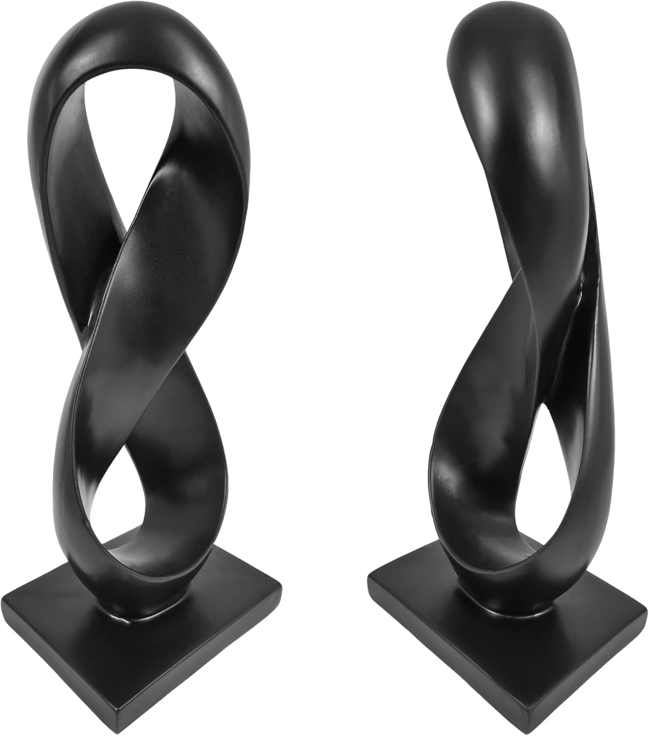 Black Abstract Sculpture Modern Statue for Shelf Desktop Mantel Number Eight Knot Minimalist Decoration