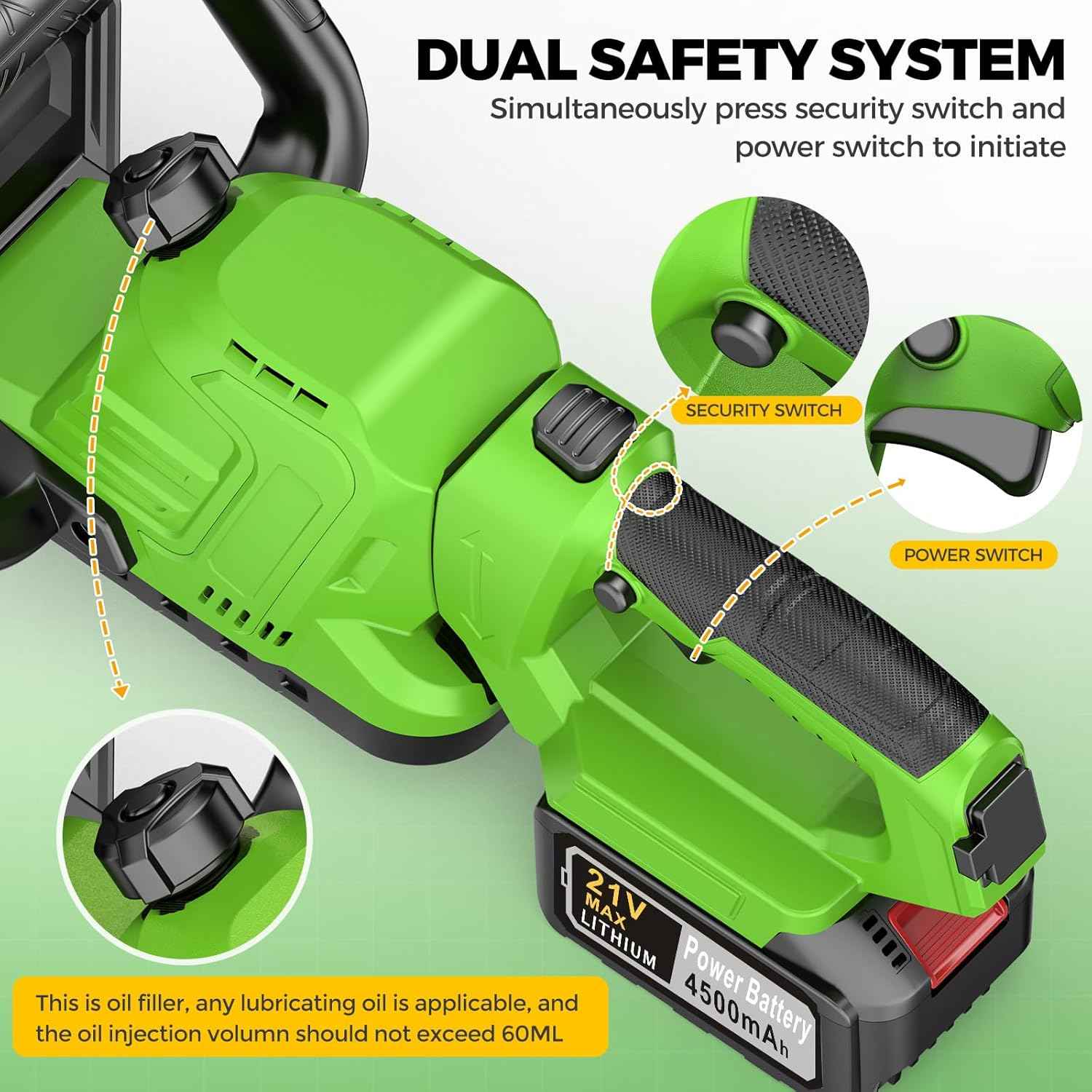 20" Hedge Trimmer Cordless, 21V Electric Hedge Trimmer with 2 Pack 4.5Ah Batteries and Charger Included, Goggles, Gloves, Small Bush Trimmer Garden Tools for Tree, Garden, Lawn, Yard, Garden Gifts
