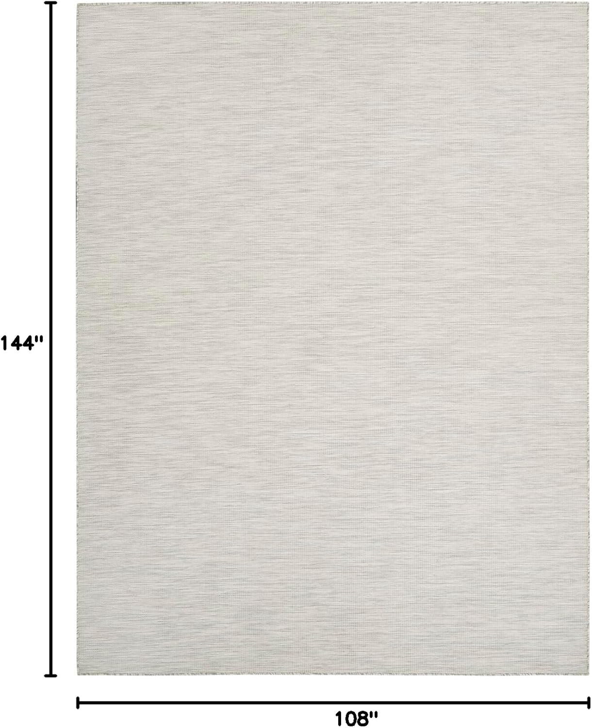 Nourison Home Positano 9' x 12' Light Grey Modern Indoor/Outdoor Rug Polypropylene