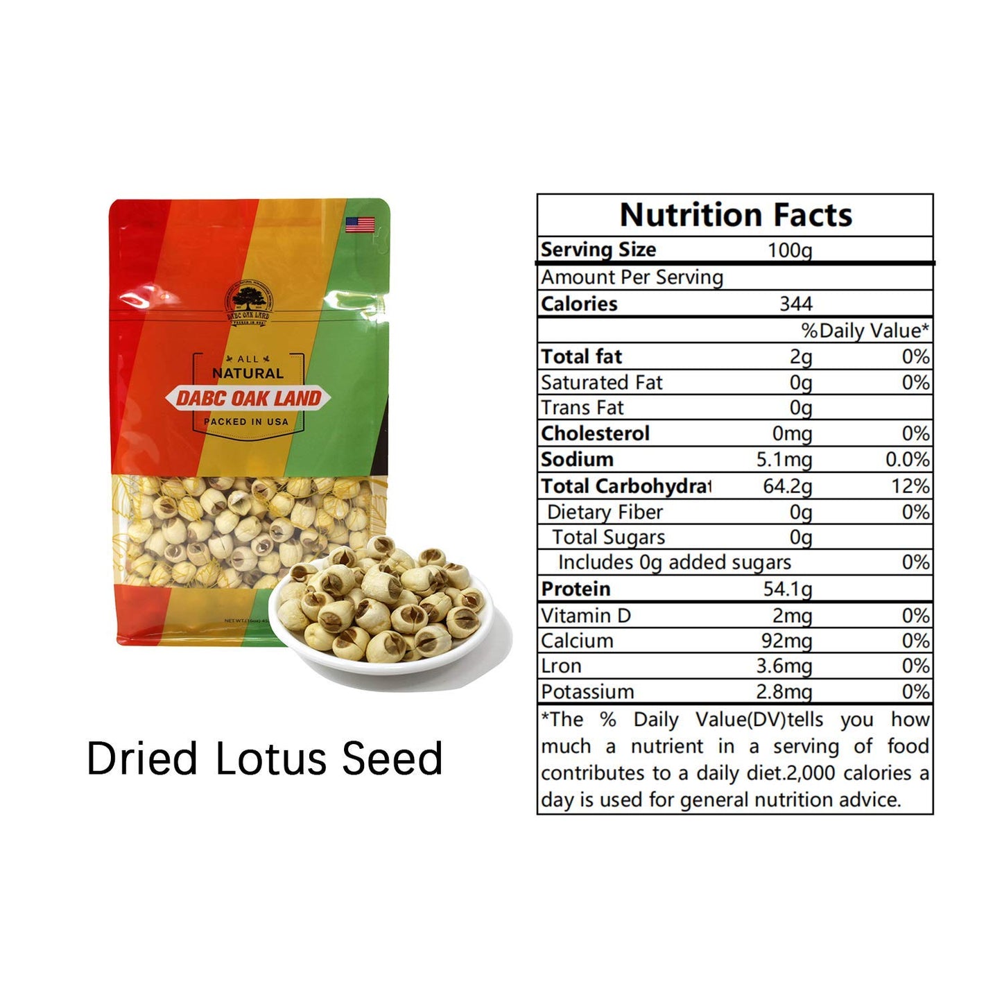 DOL Natural Dried Lotus Seeds Packed In USA 莲子干 8 Ounce,100% Natural, Dried White Lotus Seeds Lian ZI, Rich In Methionine for Health, 白莲子 蓮子 白蓮子 for Herbal Tea