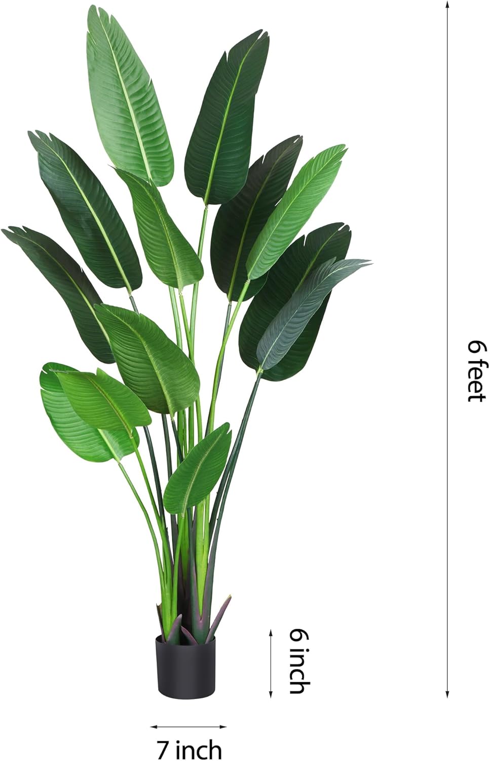 6 Feet Artificial Bird of Paradise Plant Fake Tropical Palm Tree for Indoor Outdoor, Perfect Faux Plants for Home Garden Office Store Decoration