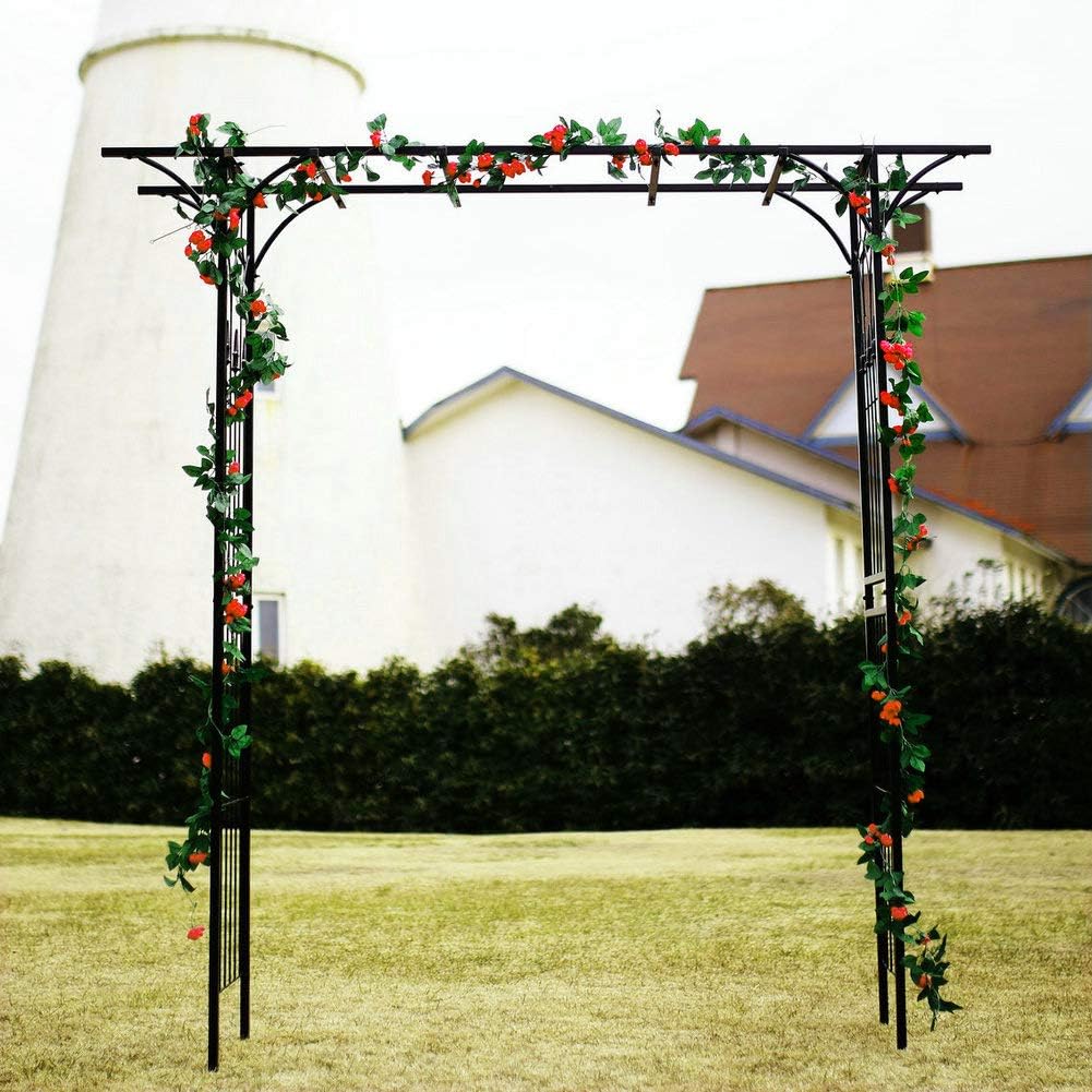 1. GO Steel Garden Arch, 6'9'' High x 4'11'' Wide, Garden Arbor for Various Climbing Plant, Outdoor Garden Lawn Backyard