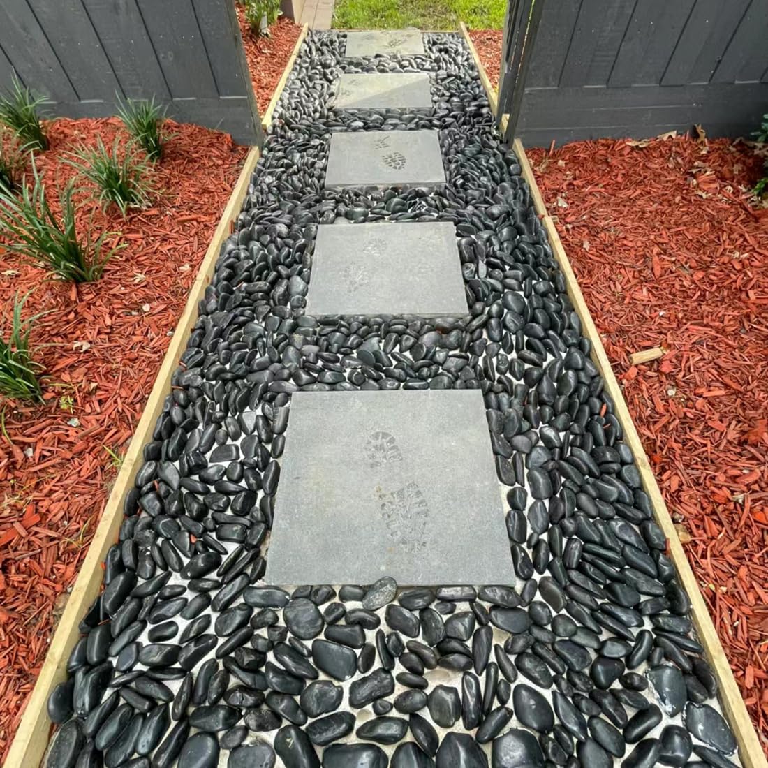 20lbs Large River Rocks for Landscaping, 3-4" Black Pebbles for Garden Design, Hand-Picked Smooth Stones for Fish Tank, Flower Pots, Indoor Water Fountains, Pathways, Backyard
