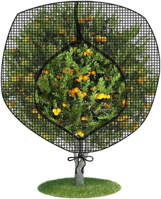 Fruit Tree Netting Covers with Zipper to Protect from Squirrels and Birds Large Netting for Fruit Trees Net Protection, Black, 71" x 75", 1 Pack