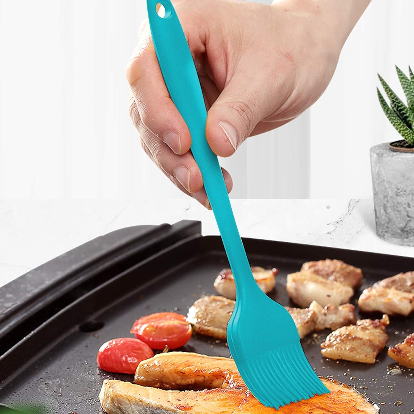 Marinade Injector Syringe and Brushes Set, Meat Injector Syringe with 3 Professional Marinade Injector Needles, Creates Tender Meat & Poultry Flavors, for BBQ Grill Smoker & Turkey & Brisket