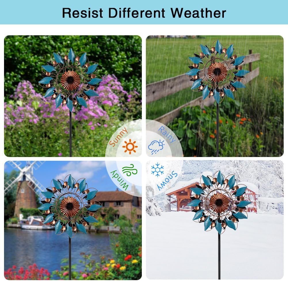 Stargarden Metal Wind Spinner, 13.7" Dia Outdoor Wind Spinners, Kinetic Garden Art & Outdoor Decoration for Yard