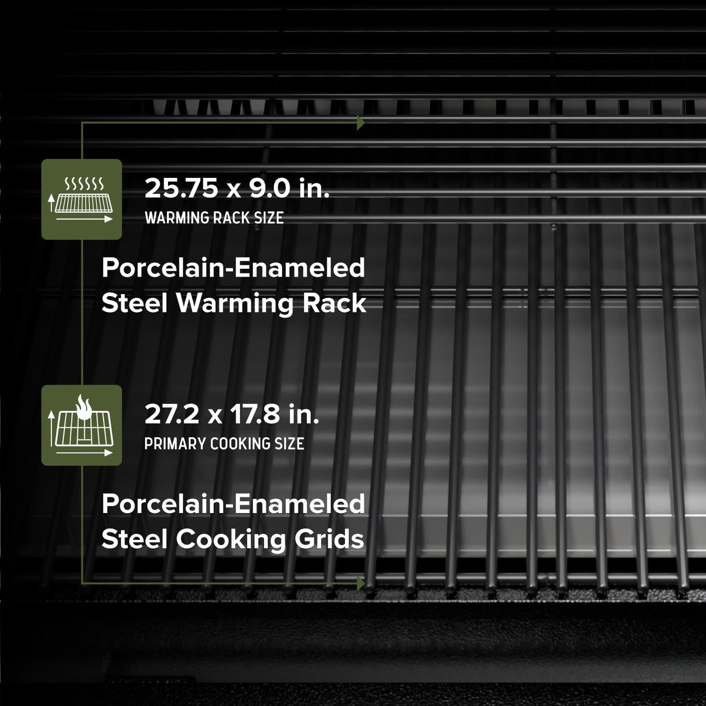 Oakford 715 Wood Pellet Grill with 715 SQ In Cooking Area, Steel Wire Grates, I-Site View Indicator, Heavy Duty Pellet Smoker Grill with Bluetooth Connectivity - 910-0508