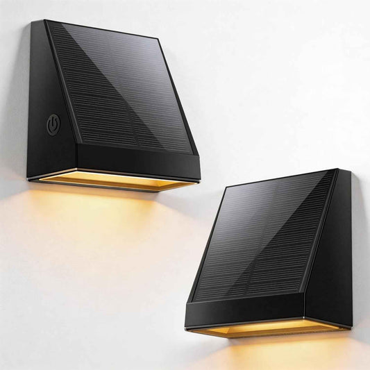 Solar Wall Light Outdoor, Radar Motion Sensor Lights Dawn Lighting Wall Sconce IP65 Waterproof Solar Lights Outdoor with 2 Modes 30H Runtime for Patio, Garden, Porch, Yard，Terrace Stairs -2 Pack