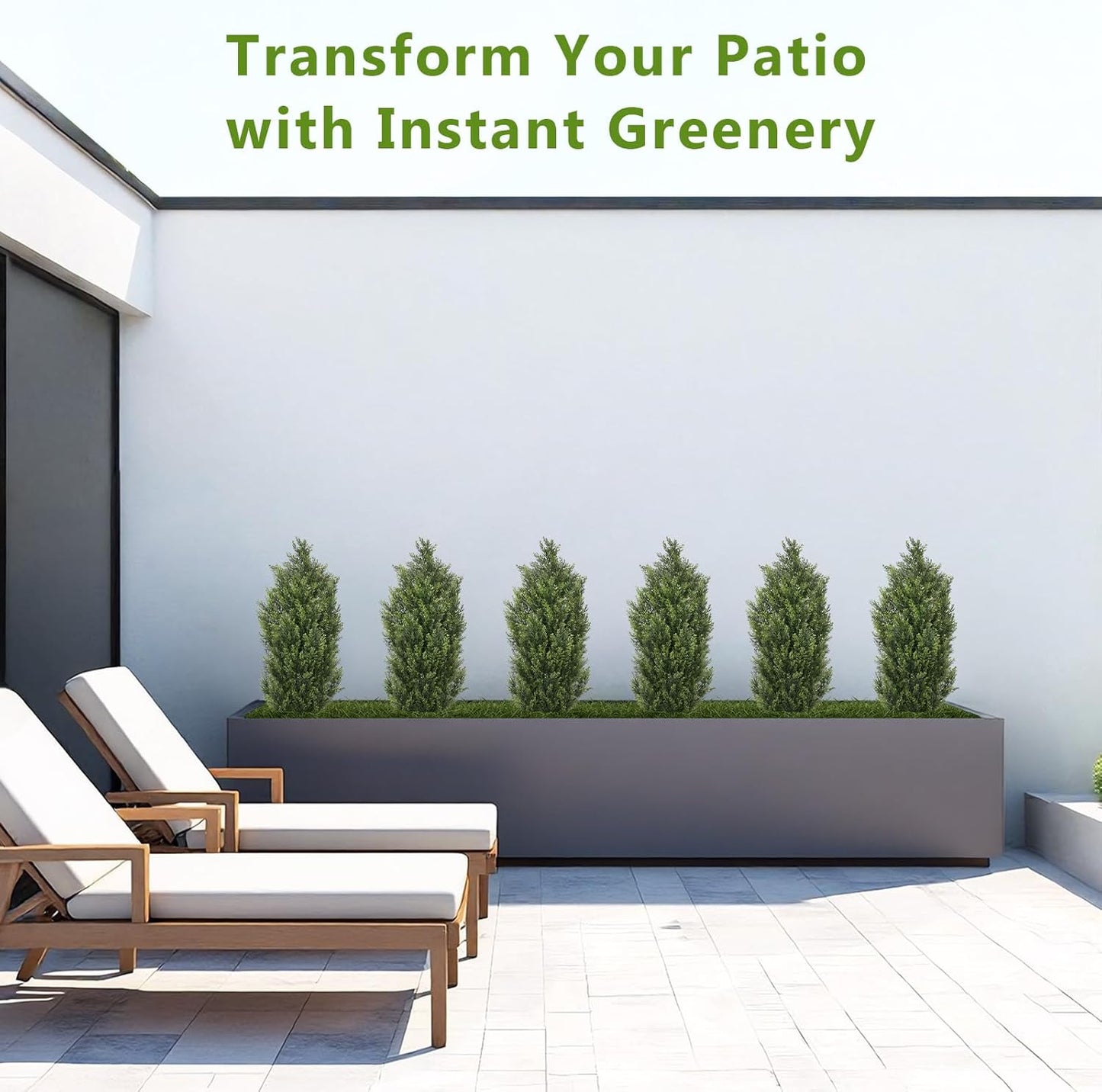 THE BLOOM TIMES 3ft Topiary Trees Artificial Outdoor 2 Pack – UV Resistant Faux Cedar Pine Cypress Bushes and Shrubs, Fake Potted Plants for Front Porch Outside Planter Patio Decor, Set of 2 (3 Foot)