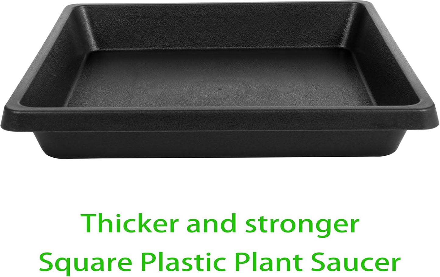 Square Plant Saucer 14 Inch 4 Pack, 6 8 10 12 13 16 18 20 Durable Plastic Plant Trays for Pots-Indoor Outdoor, Durable and Thicker Large Plant Drip Trays, Flower Planter Saucers for Potted Plants