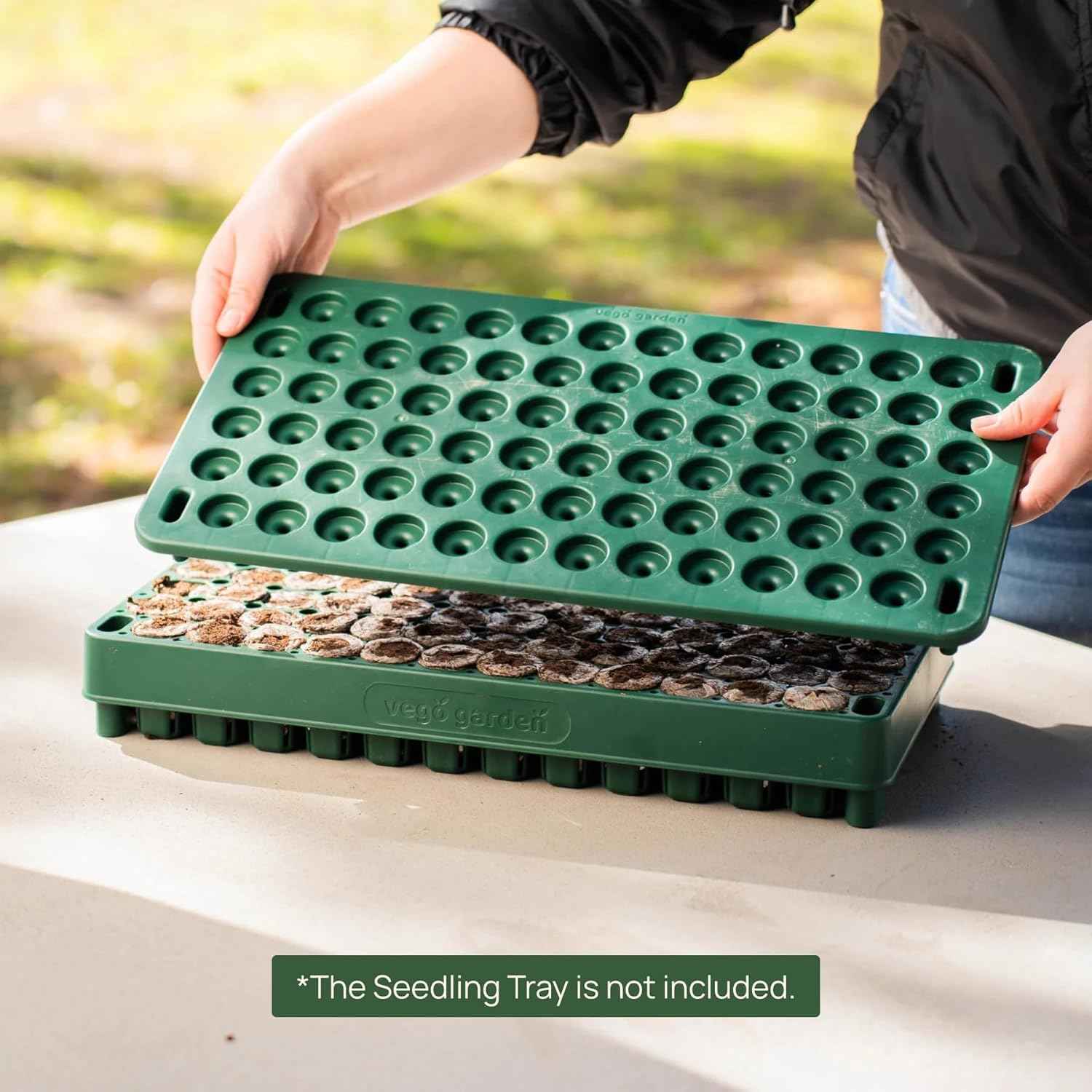 Vego garden 3-in-1 Plant & Pop Board Seedling Popper Tool, 10" x 20", Works Perfectly with Stackable Seedling Trays