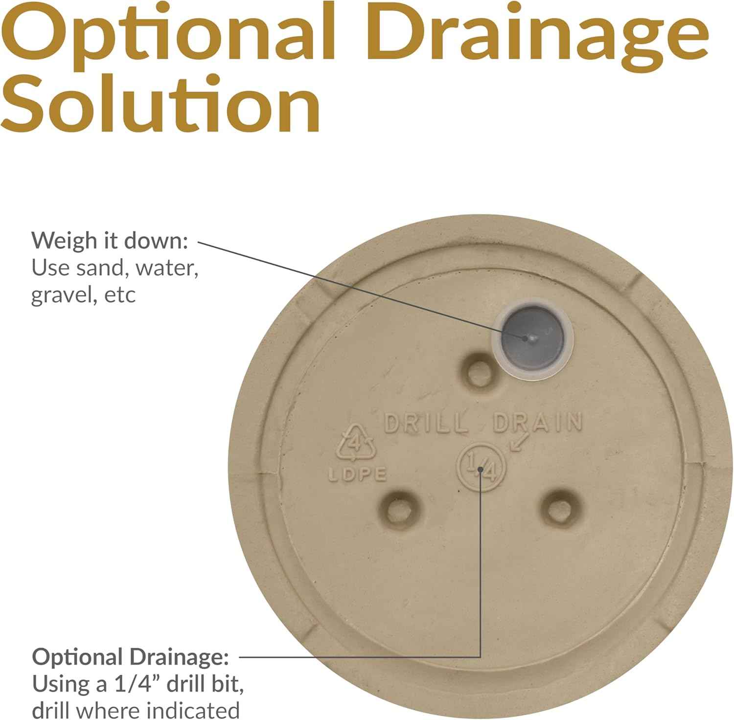 Sunnydaze 16-Inch Darcy Outdoor Pedestal Planter - Polyresin Large Round Plant Pot with Drillable Drainage Hole - Plastic Urn Planter for Outdoor Plants - Beige