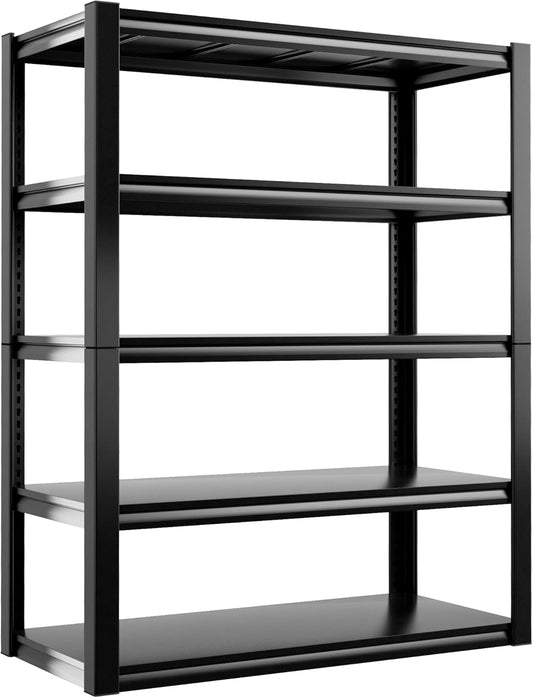 REIBII 2500LBS Garage Shelving 72" H Storage Shelves 39.8" W Metal Shelving Adjustable Garage Storage Shelves 5 Tier Heavy Duty Shelf for Basement Pantry Kitchen Warehouse