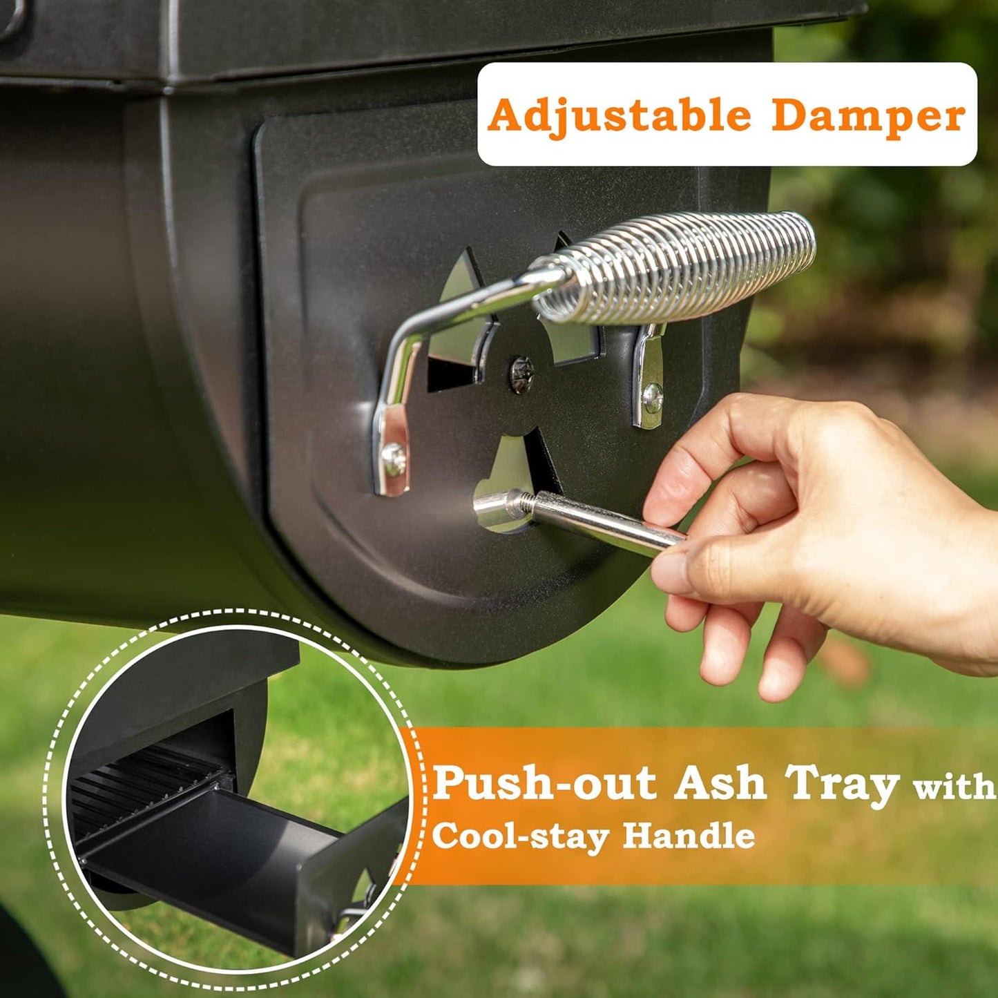 Sophia & William Heavy-Duty Charcoal Outdoor Smoker Grills, Extra Large Offset Smoker (941 SQ.IN. Cooking Area), Charcoal Grill & Smoker Combo for BBQ Patio Cooking