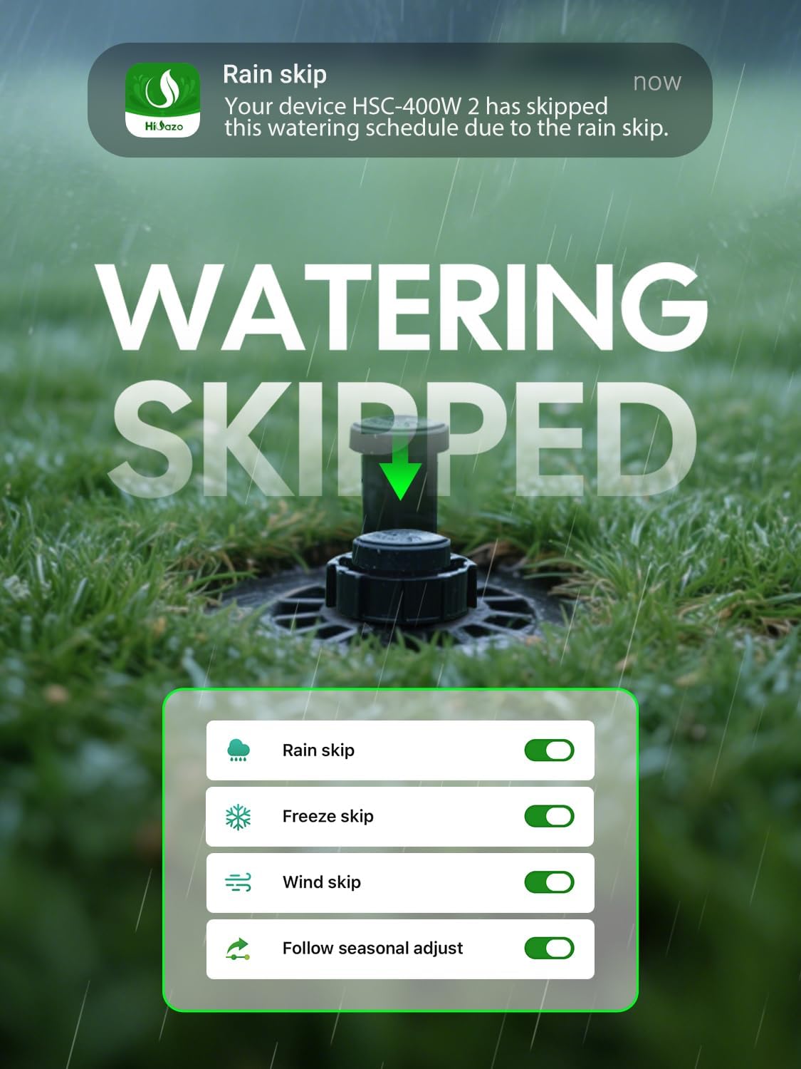 Smart Sprinklers Controller WiFi, Irrigation Controller Easy Use App Enabled, 4 Zone + 16 Plans, Save Water Auto Skip Rain, Freeze & Wind, 10 Minutes Install (Deep Grey)