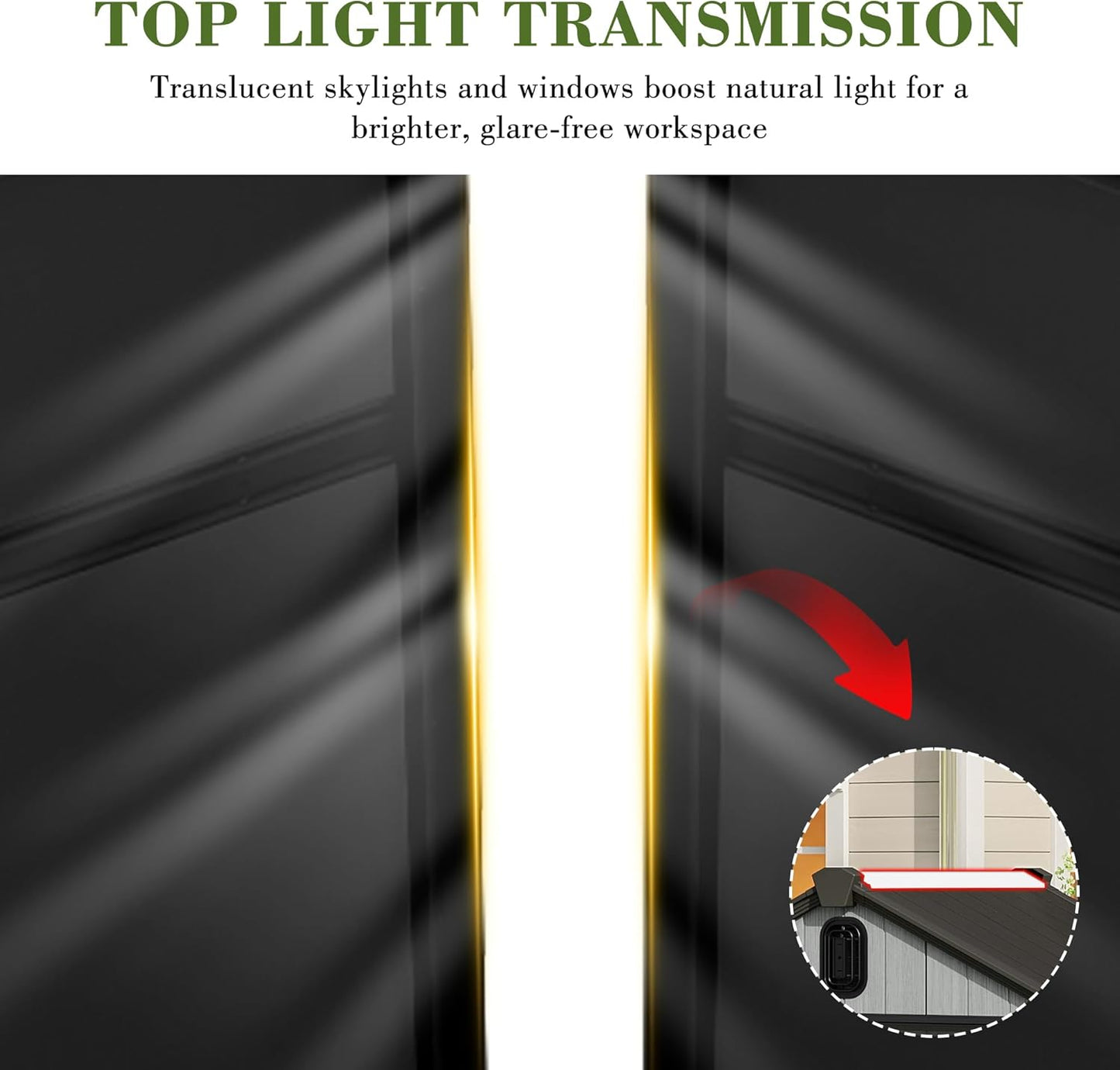 Domi 8x12FT Outdoor Resin Storage Shed with Transparent Windows & Louvered Vents, Plastic Tool Shed with Double Lockable Doors & Gable Roof, Outside Garden Shed for Backyard, Patio, Lawn, Grey