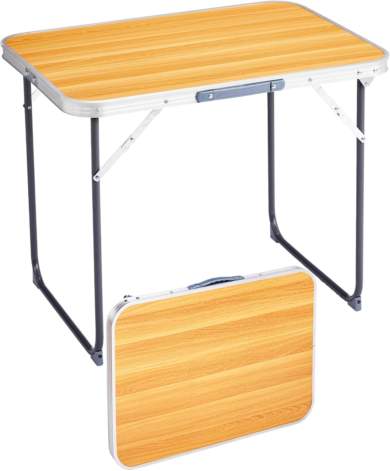 Outvita 2.3ft Portable Folding Camping Table, Outdoor Waterproof Picnic Table, Aluminum Lightweight Suitcase Foldable Table for Picnic BBQ Beach Dining