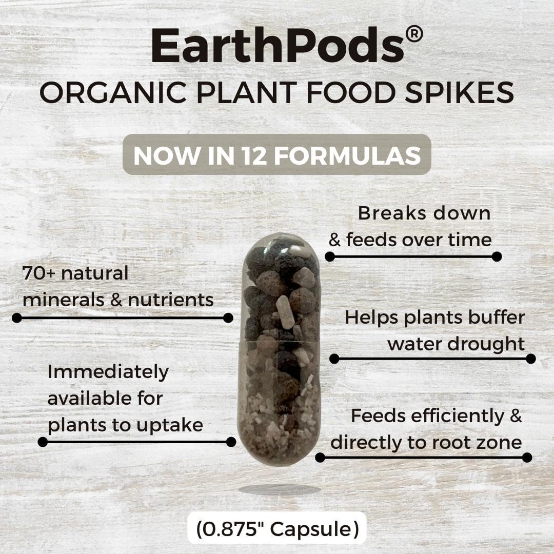 100 Earthpods - Premium Bio Organic Vegetable Fertilizer Spikes – Special Formulated Organic Plant Food for Herbs - Garden Fertilizer Sticks – Made in USA