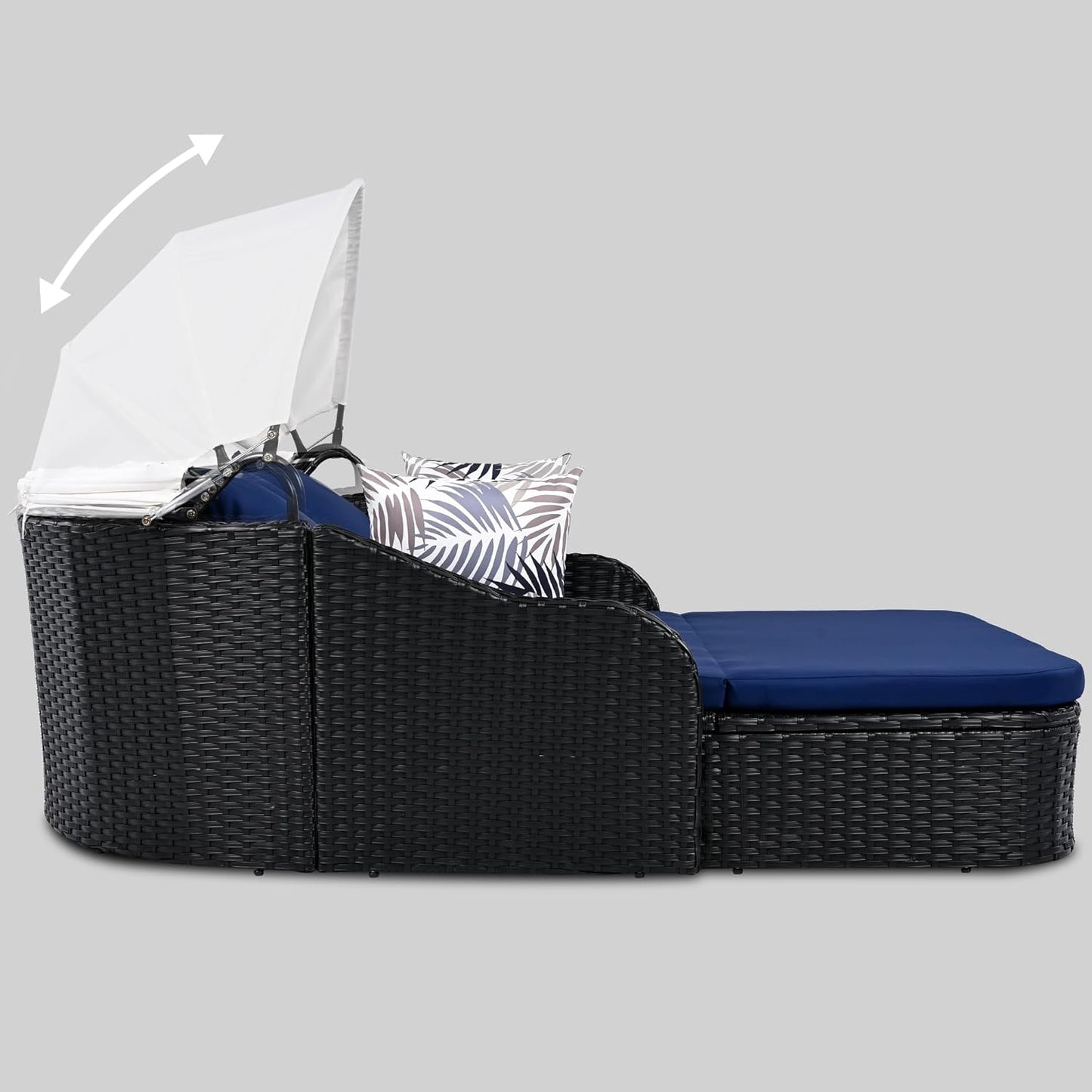 Outdoor Daybed with Retractable Canopy