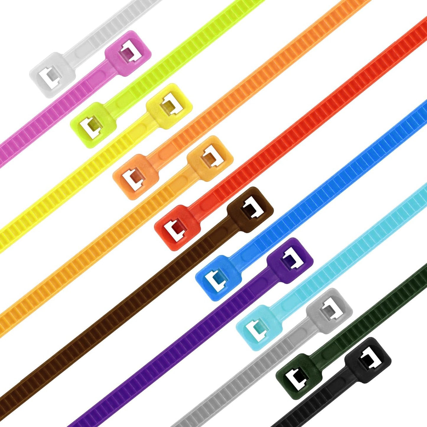 14 Inch Zip Ties White 1000 PCS, 40 Lbs- Heavy Duty Tensile Strength, Nylon PA66 UV Resistant Cable Ties for Indoor and Outdoor Use - Ideal for object bundling and fastening