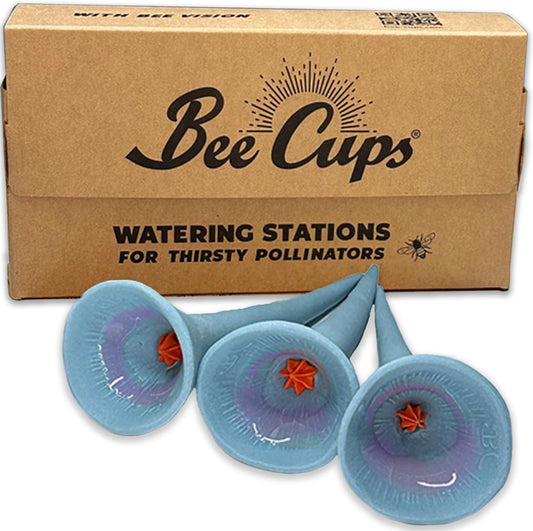 3 Pack, Bee Watering Station, Butterfly Feeder, Bee Feeder, Garden Decor, Bee Decor, Outdoor Garden Decor, Plastic Free, Handmade from Porcelain (3, Morning Glory)