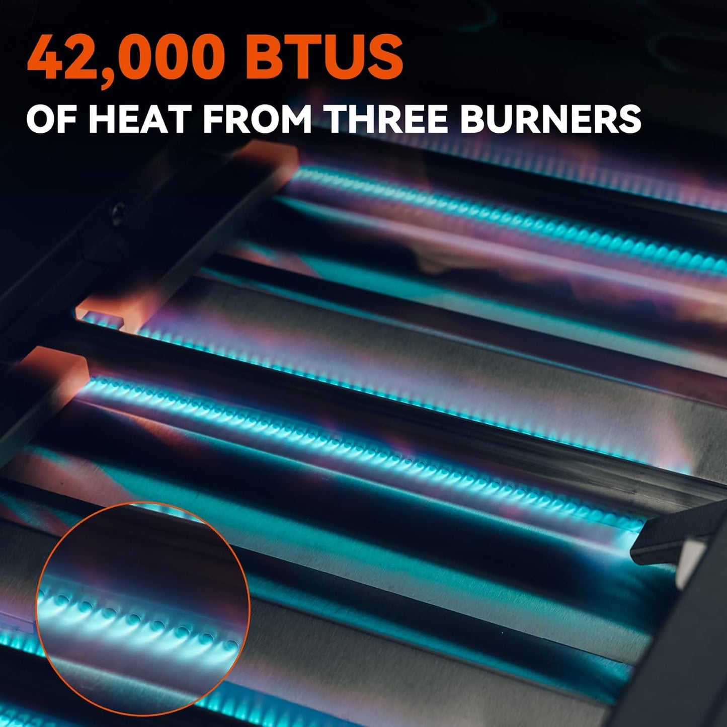 Hygrill Heavy Duty 3-Burner Built In Grill, Stainless Steel Grill Head for Outdoor Kitchen, Liquid Propane