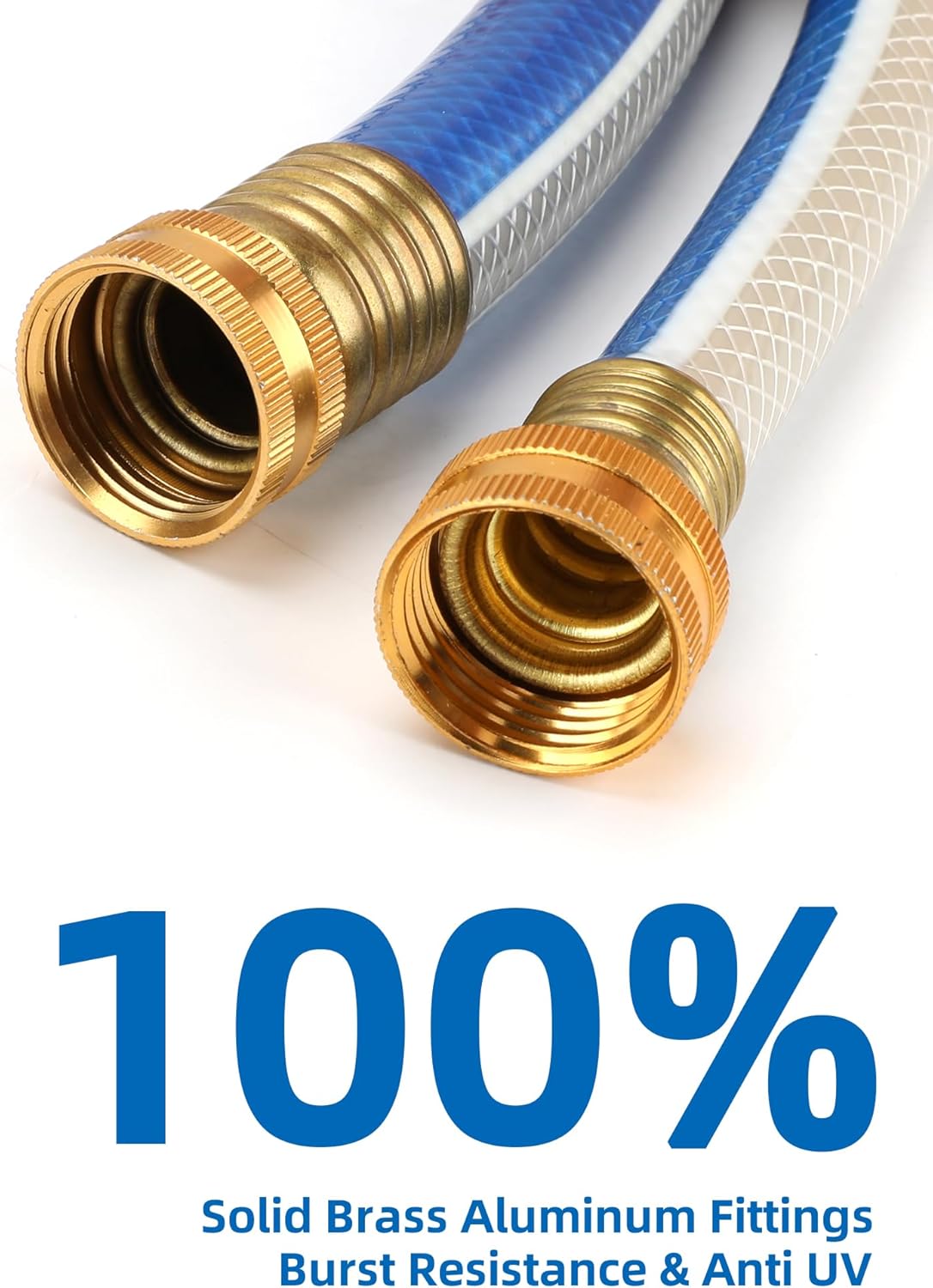 Short Leader Blue Garden Hose 3/4 in. x 5 ft.-Kink Free, Leakproof, Male/Female, 400PSI Burst -Heavy Duty Durable Flexible Lightweight Water Pipe for Gardening, Lawn Care & Equipment Connection