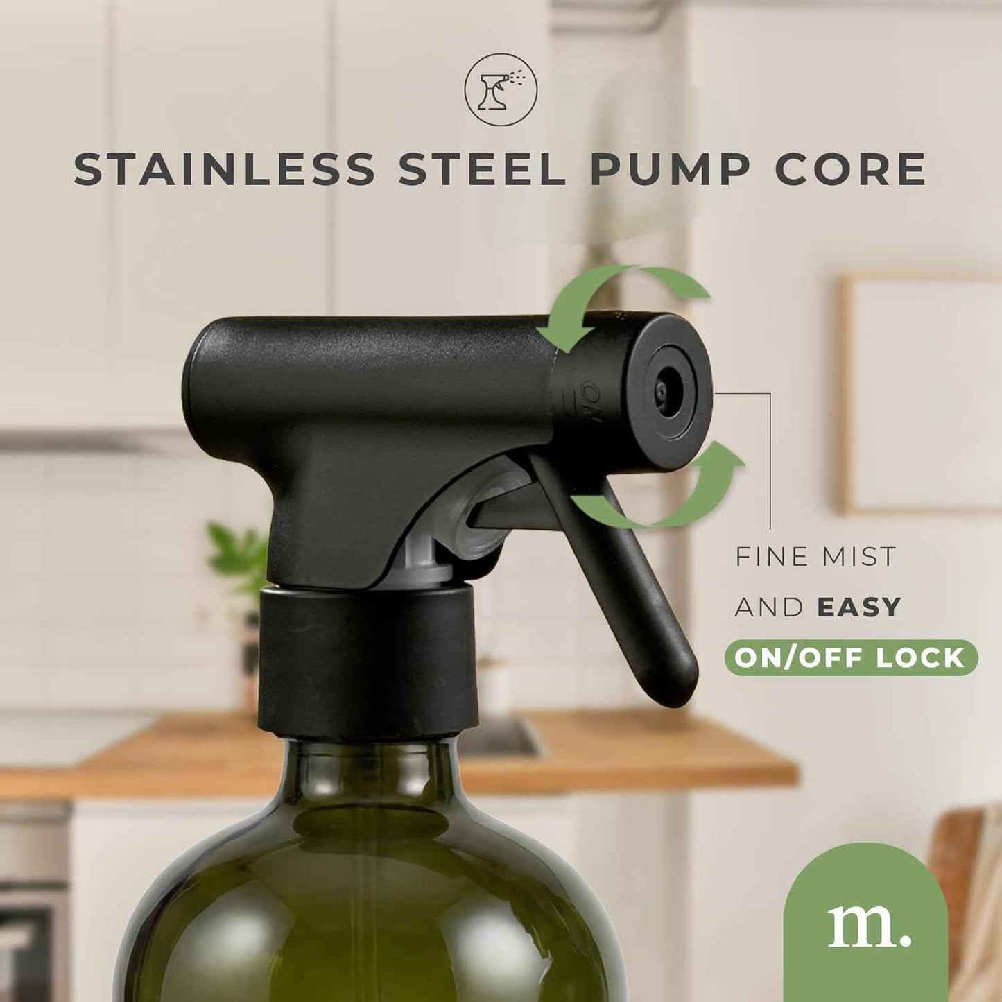 MAISONOVO Dark Green Glass Spray Bottle 16 oz Pack of 2 - Dark Green Spray Bottle for Plants with Fortified Glass & Fine Mist - Ideal for Gardening, Misting, Seedlings & Indoor Plant Care - 16 Labels