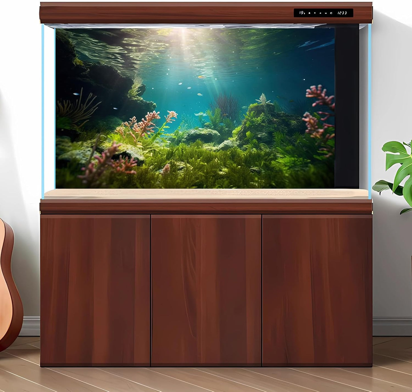 Ocean Floor Fish Tank Background Under The Sea Aquarium Background Underwater Aquatic Plants Sunray Terrarium Backgrounds Deep Sea Rock Tropical Aquarium Fish Tank Backgrounds Decors 72x18in